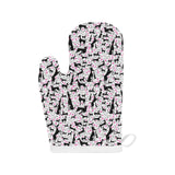 Greyhound Pattern Print Design 02 Heat Resistant Oven Mitts