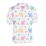 colorful unicorn rainbow heart pattern Men's All Over Print Polo Shirt