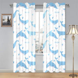 Blue whale pattern Gauze Curtain
