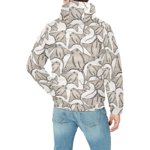 Stingray Pattern Print Design 05 Men's Padded Hooded Jacket