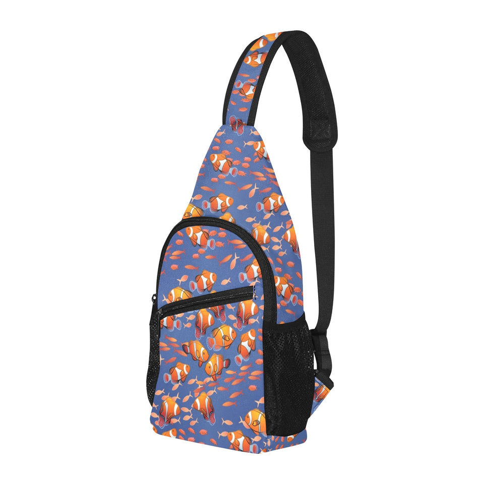 Clown Fish Pattern Print Design 04 All Over Print Chest Bag