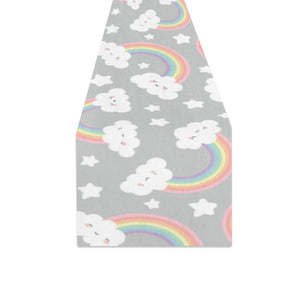 Cute rainbow clound star pattern Table Runner