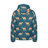 Camel pattern blue blackground Kids' Boys' Girls' Padded Hooded Jacket