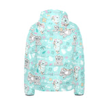 Cute koalas blue background pattern Kids' Boys' Girls' Padded Hooded Jacket