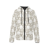 Scallop shell pattern Women's Padded Hooded Jacket