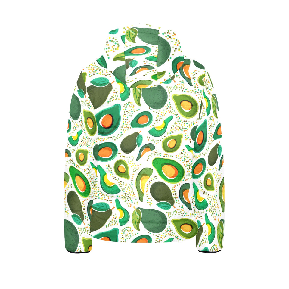 Avocado design pattern Kids' Boys' Girls' Padded Hooded Jacket