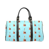 electric guitar pattern light blue background Travel Bag