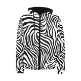 Zebra skin pattern Men's Padded Hooded Jacket