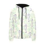 Seahorse shell pattern Men's Padded Hooded Jacket