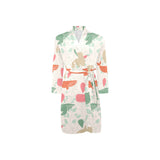 Cute whale pattern Men's Long Sleeve Belted Night Robe