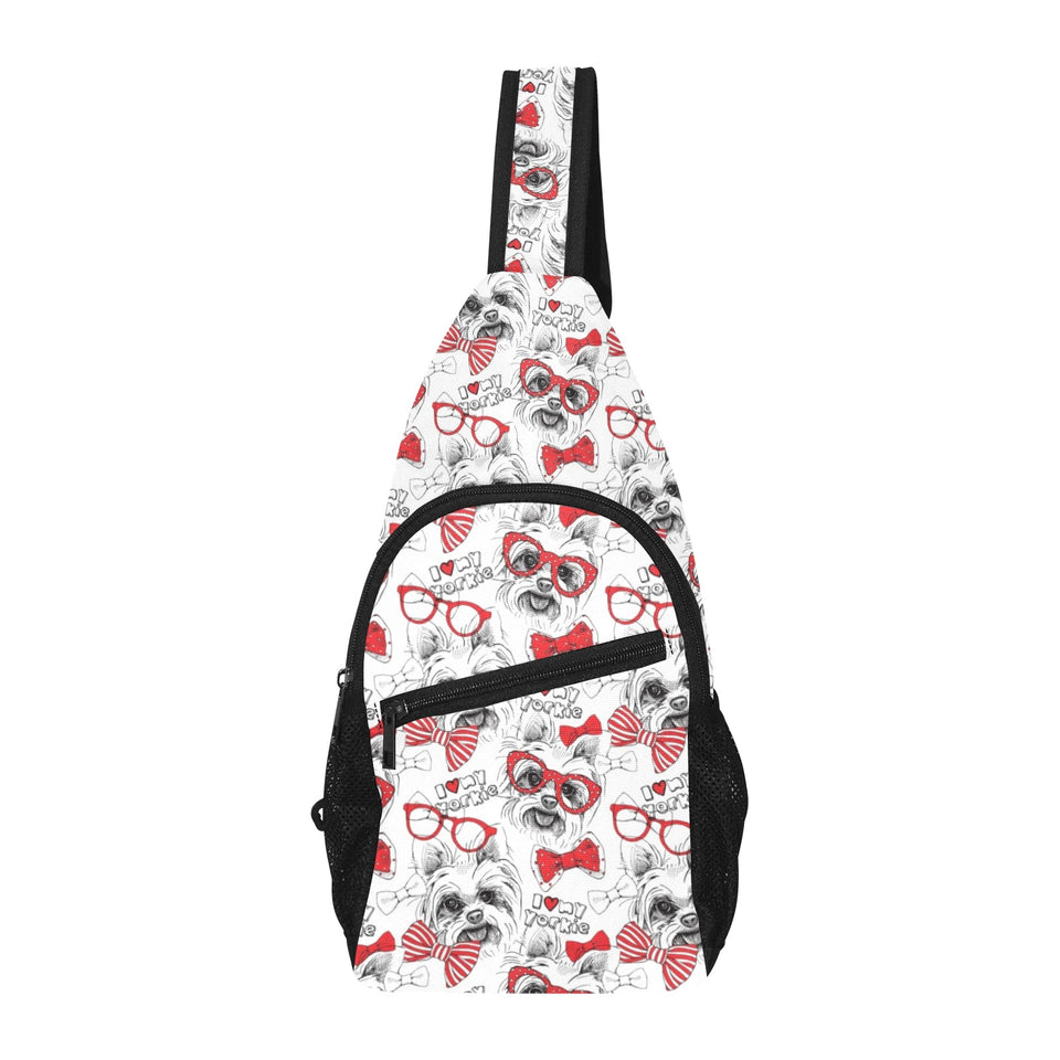 Yorkshire Terrier Pattern Print Design 04 All Over Print Chest Bag