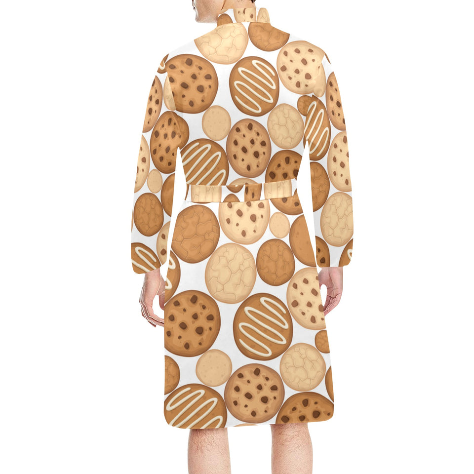 Various cookie pattern Men's Long Sleeve Belted Night Robe