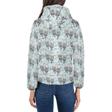 Lovely Sea Otter Pattern Women's Padded Hooded Jacket