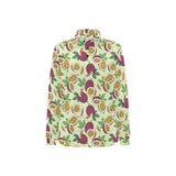 Paassion fruit pattern Women's Long Sleeve Polo Shirt