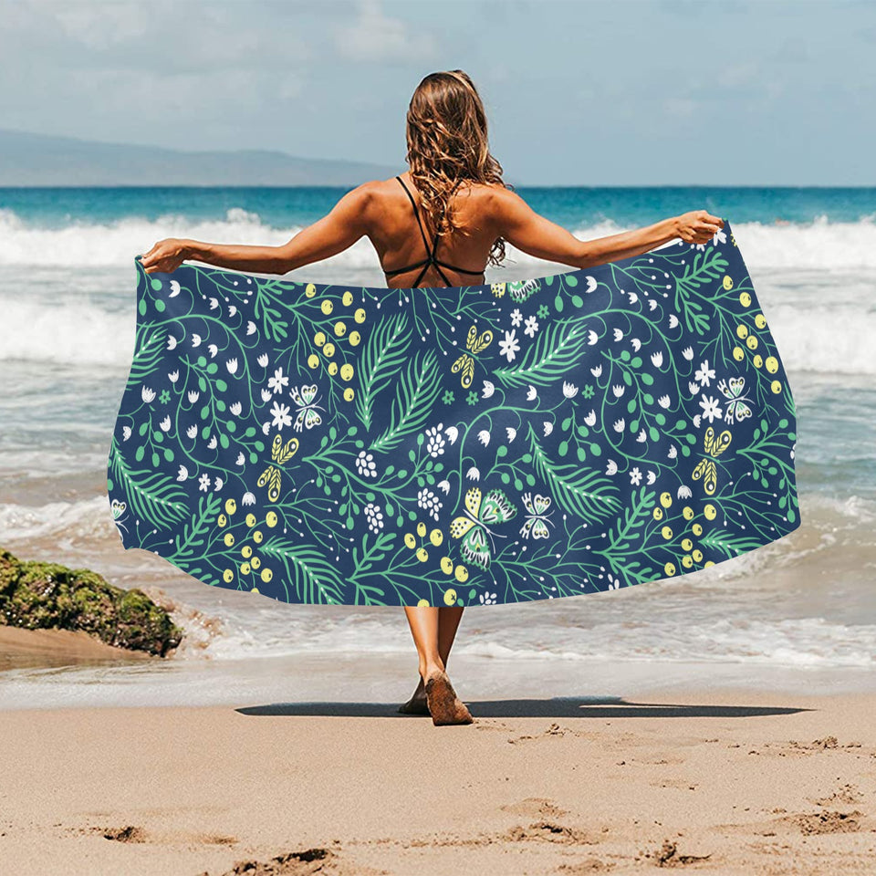 butterfly leaves pattern Beach Towel