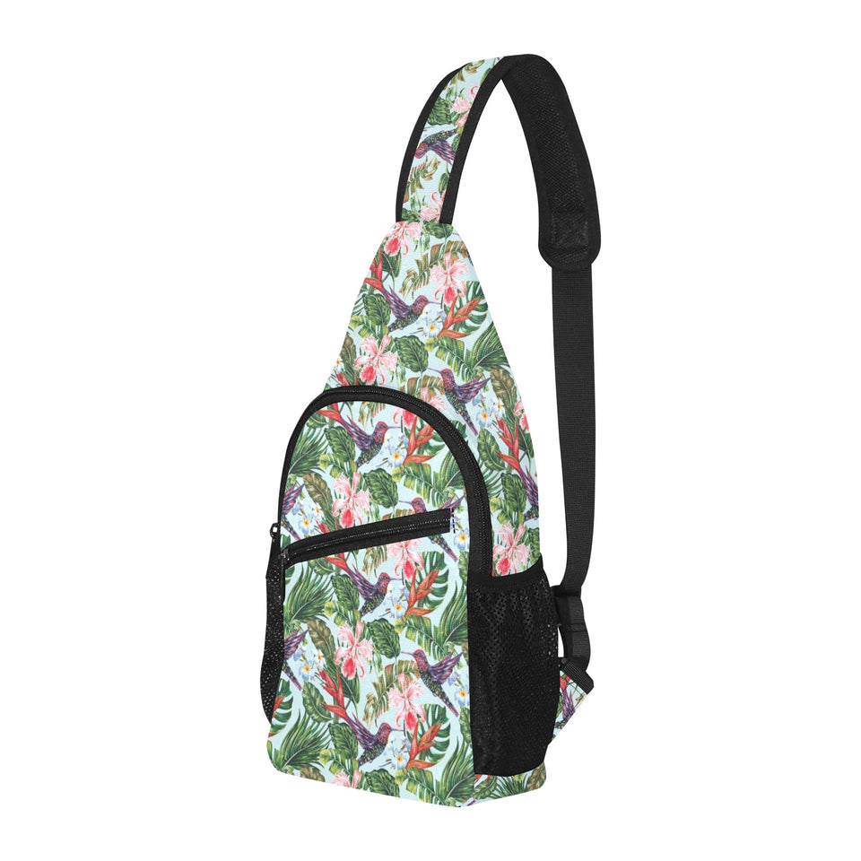 Hummingbird Pattern Print Design 05 All Over Print Chest Bag