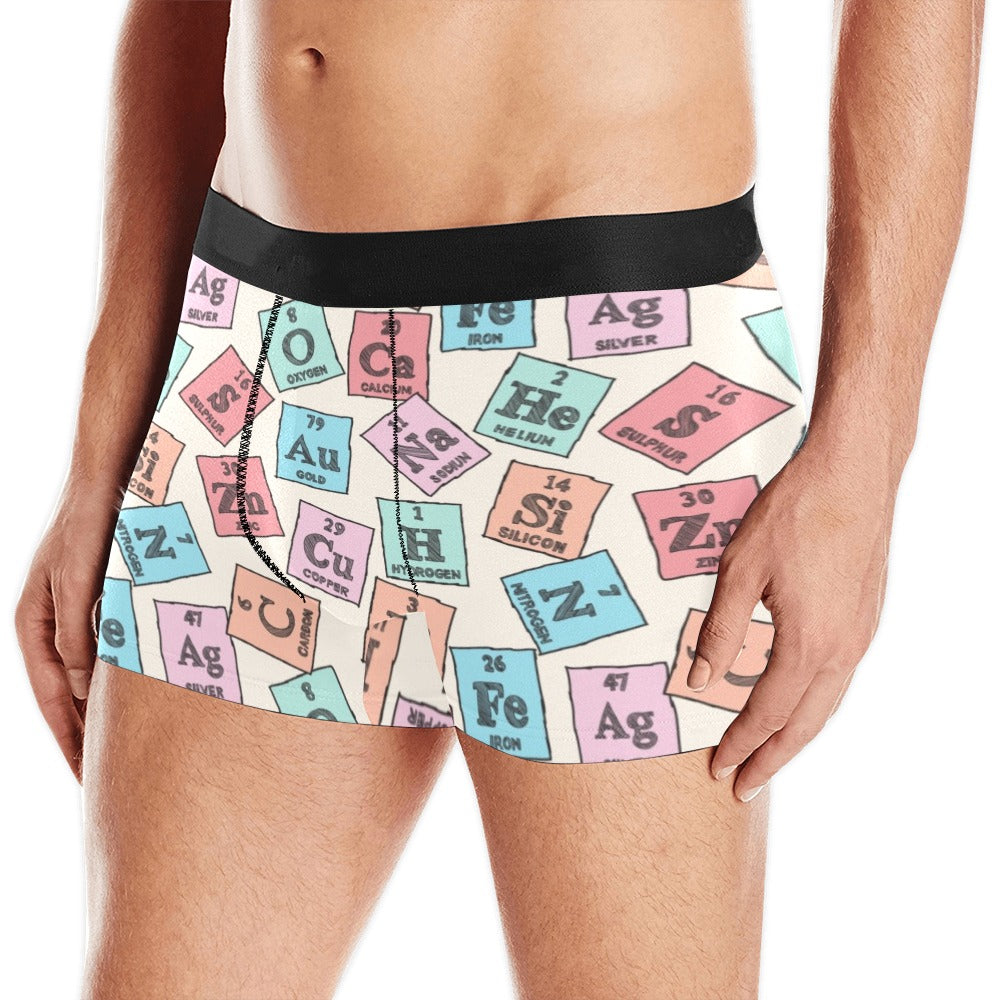 Chemistry Periodic Table Pattern Print Design 02 Men's All Over Print Boxer Briefs Men's Underwear
