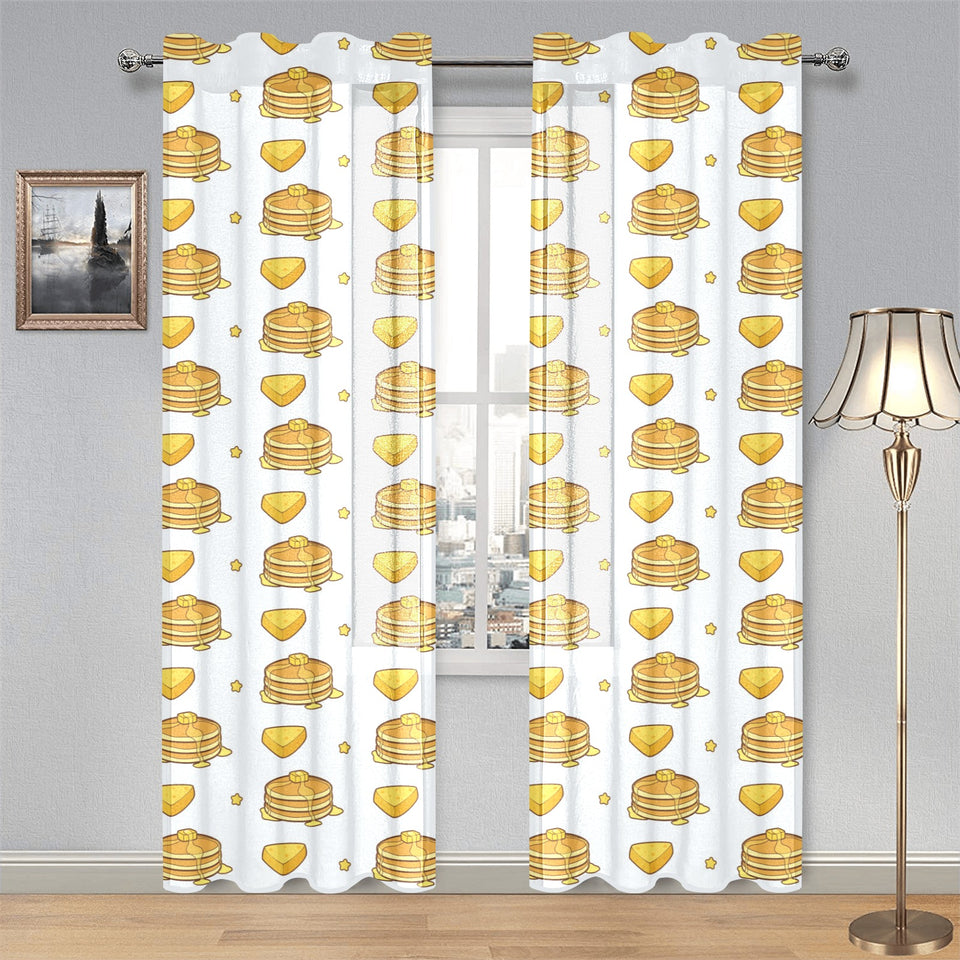 Pancake Pattern Print Design 03 Gauze Curtain