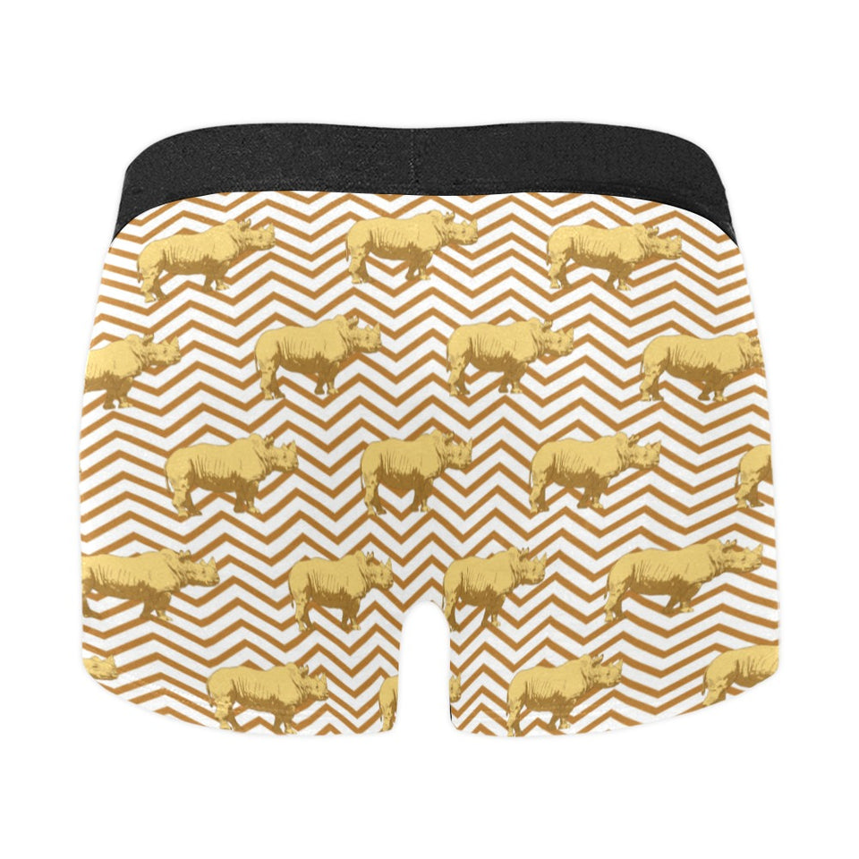 Rhino yellow theme pattern Men's All Over Print Boxer Briefs Men's Underwear