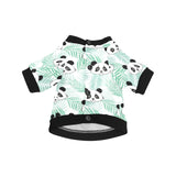 Panda pattern tropical leaves background All Over Print Pet Dog Round Neck Fuzzy Shirt