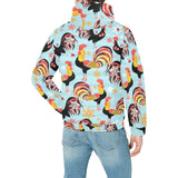 Rooster chicken cock snowfalke Men's Padded Hooded Jacket