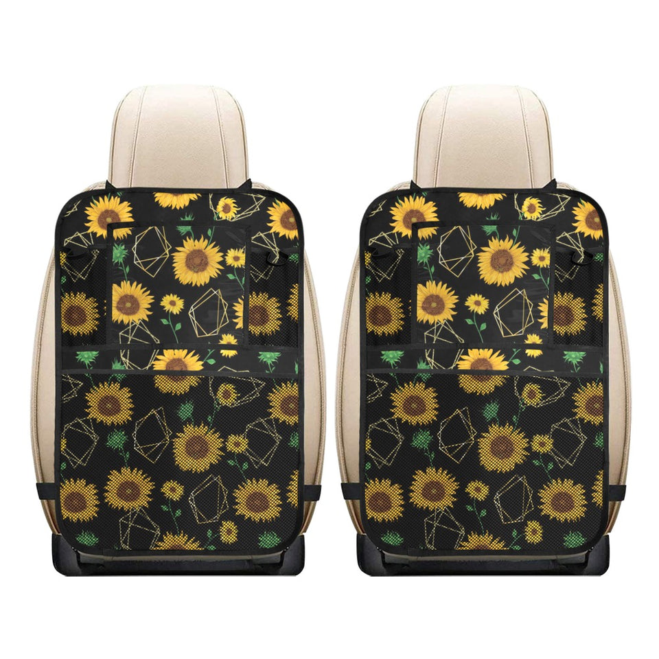 sunflower golden polygonal shapes Car Seat Back Organizer