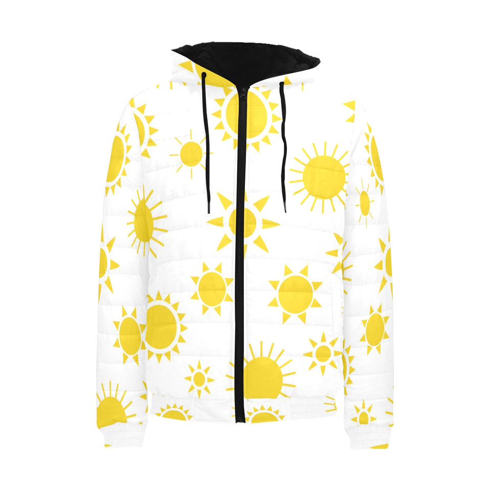 Sun pattern Men's Padded Hooded Jacket
