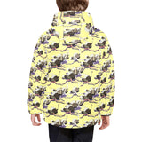 Ostrich Pattern Print Design 04 Kids' Boys' Girls' Padded Hooded Jacket