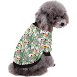 Toucan tropical green jungle palm pattern All Over Print Pet Dog Round Neck Fuzzy Shirt