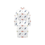 Cute helicopter star pattern Men's Long Sleeve Belted Night Robe