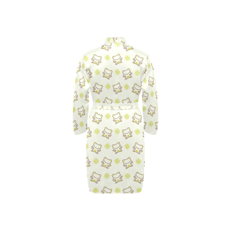 Cute cartoon frog baby pattern Men's Long Sleeve Belted Night Robe