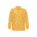 Lion Pattern Print Design 03 Men's Long Sleeve Polo Shirt
