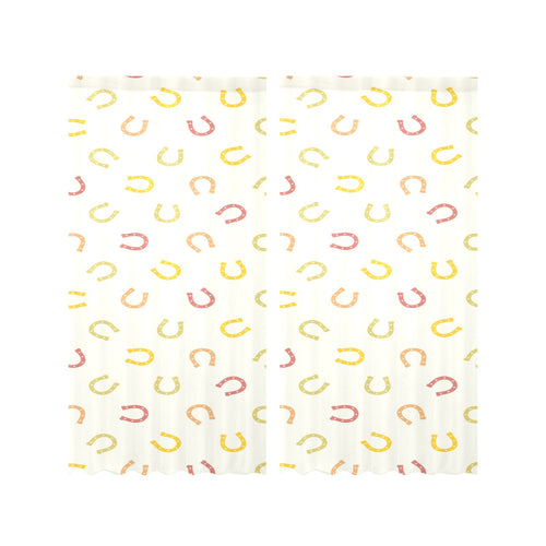 Horseshoes Pattern Print Design 02 Gauze Curtain