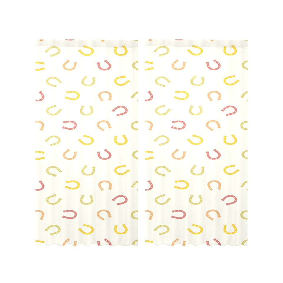 Horseshoes Pattern Print Design 02 Gauze Curtain