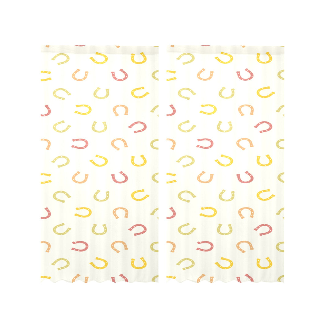 Horseshoes Pattern Print Design 02 Gauze Curtain