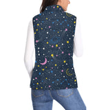space pattern with planets, comets, constellations Women's Padded Vest