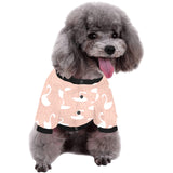 Swan flower light pink background All Over Print Pet Dog Round Neck Fuzzy Shirt