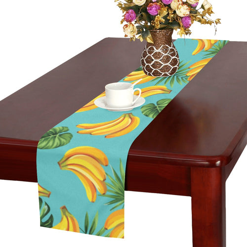 Banana Palm Leaves pattern background Table Runner