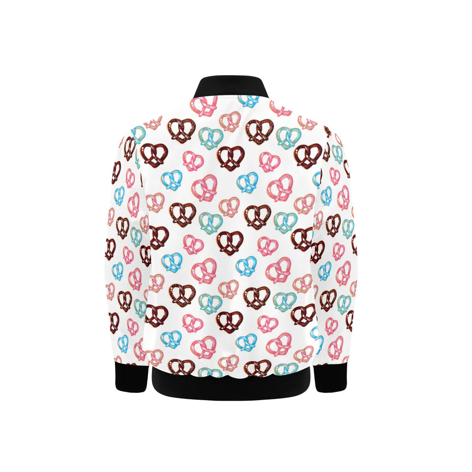 Pretzels Pattern Print Design 04 Kids' Boys' Girls' Bomber Jacket