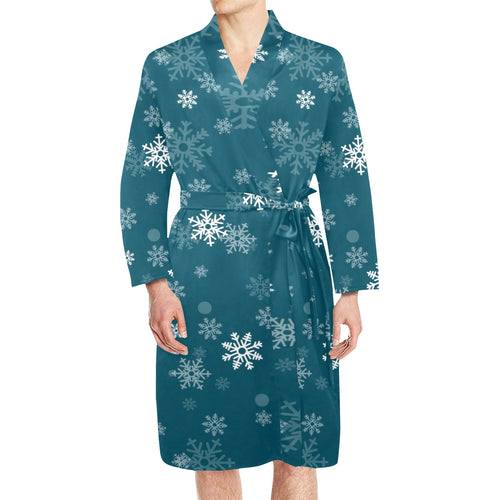 Colorful mushroom pattern Men's Long Sleeve Belted Night Robe