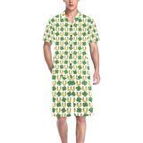 Horseshoes Pattern Print Design 04 Men's V-Neck Short Pajama Set