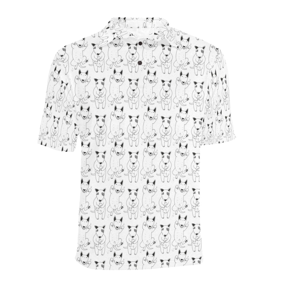 Bull Terrier Pattern Print Design 02 Men's All Over Print Polo Shirt