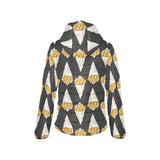 French fries dark background Women's Padded Hooded Jacket