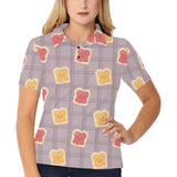 Bread Toast Pattern Print Design 05 Women's All Over Print Polo Shirt