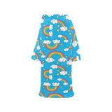 Rainbows Sky Clouds Pattern Blanket Robe with Sleeves