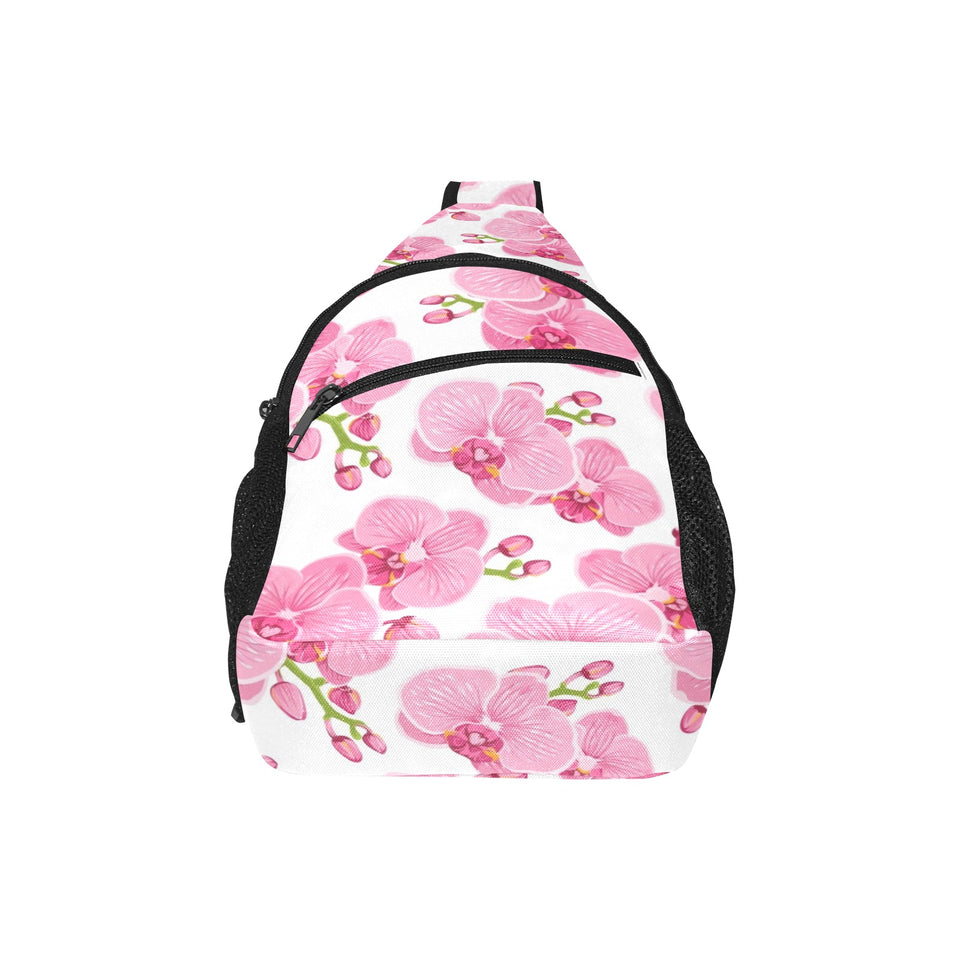 pink purple orchid pattern background All Over Print Chest Bag