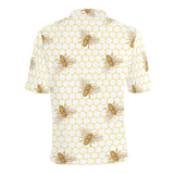 Bee honeycomb seamless design pattern Men's All Over Print Polo Shirt