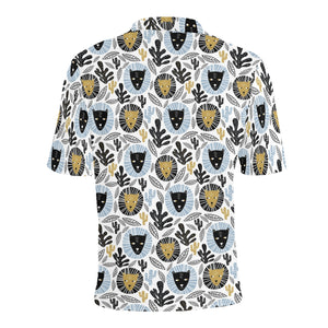 Lion Pattern Print Design 05 Men's All Over Print Polo Shirt