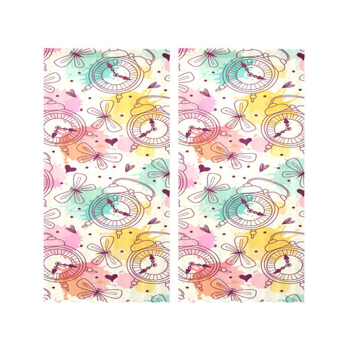 Clock butterfly pattern Gauze Curtain