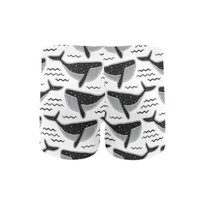 Black whale pattern Men's Swimming Trunks